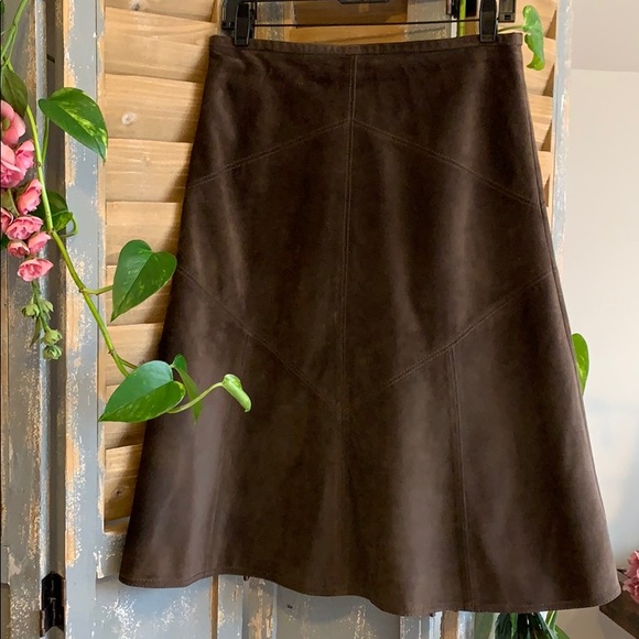 Laundry dark brown front zipper skirt - Picture 4 of 8